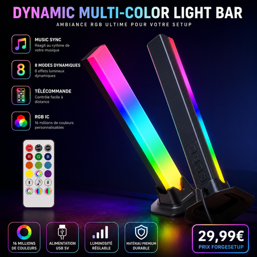 Barre lumineuse RGB gaming RGBIC