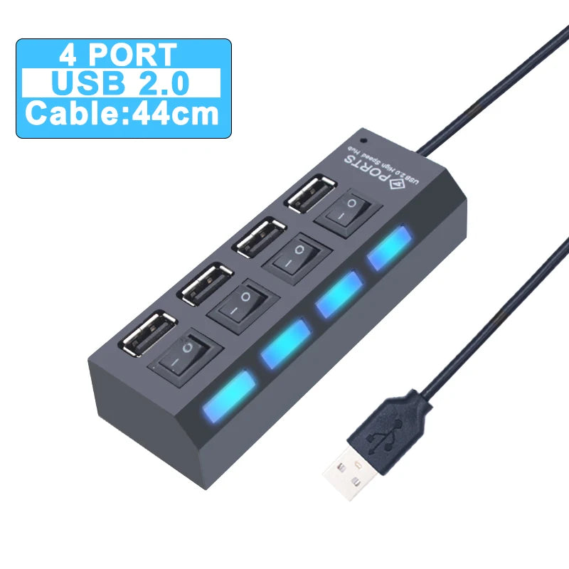Forge USB Hub 3.0 – Hub USB Haute Vitesse avec Interrupteurs Individuels