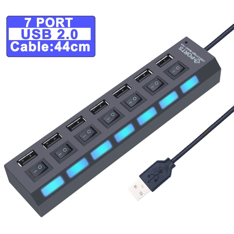 Forge USB Hub 3.0 – Hub USB Haute Vitesse avec Interrupteurs Individuels