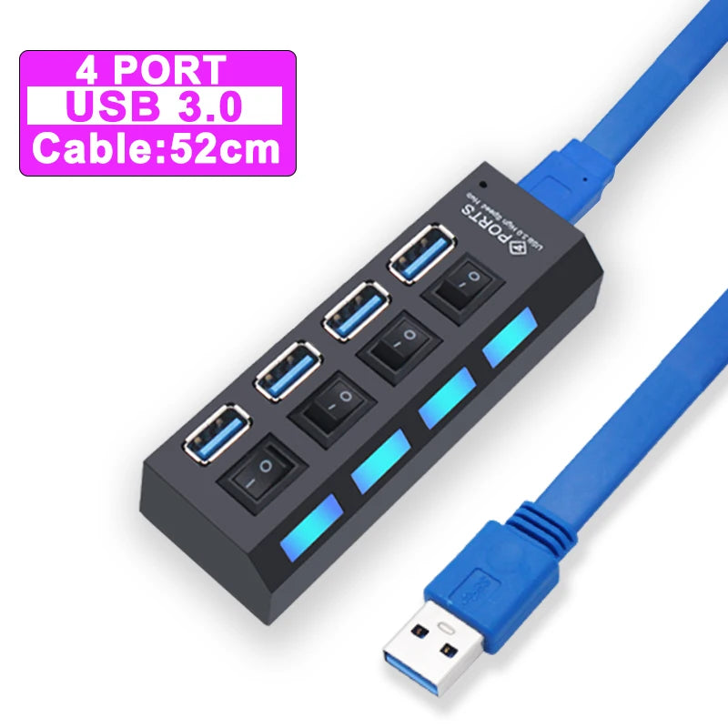 Forge USB Hub 3.0 – Hub USB Haute Vitesse avec Interrupteurs Individuels