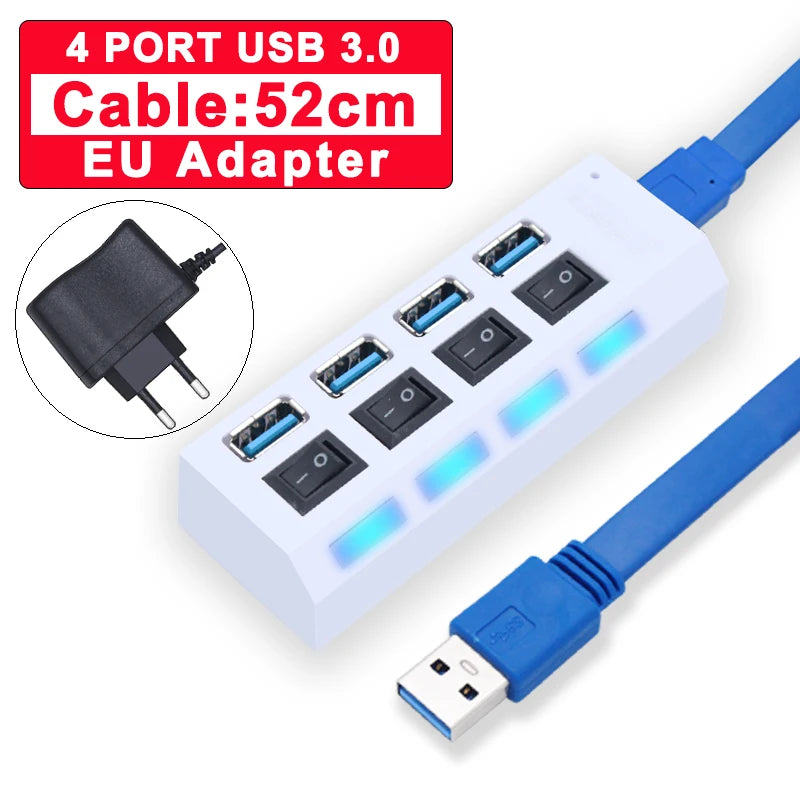 Forge USB Hub 3.0 – Hub USB Haute Vitesse avec Interrupteurs Individuels