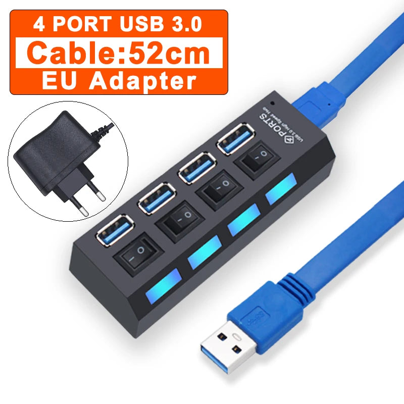 Forge USB Hub 3.0 – Hub USB Haute Vitesse avec Interrupteurs Individuels