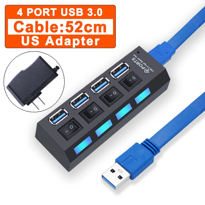 Forge USB Hub 3.0 – Hub USB Haute Vitesse avec Interrupteurs Individuels