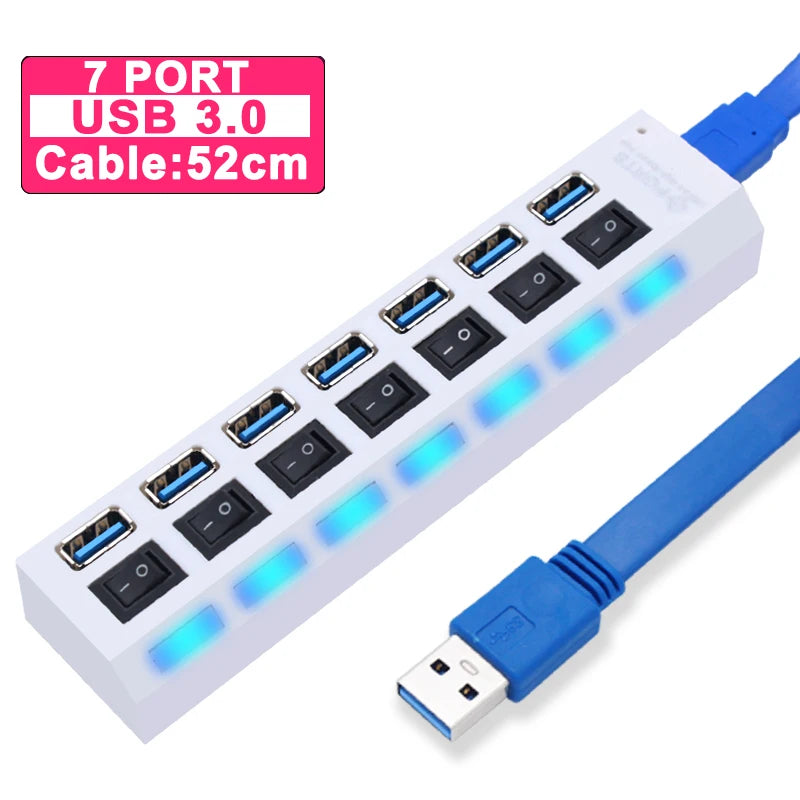 Forge USB Hub 3.0 – Hub USB Haute Vitesse avec Interrupteurs Individuels