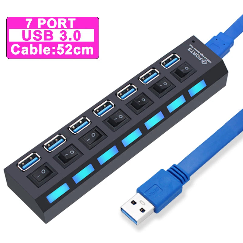 Forge USB Hub 3.0 – Hub USB Haute Vitesse avec Interrupteurs Individuels