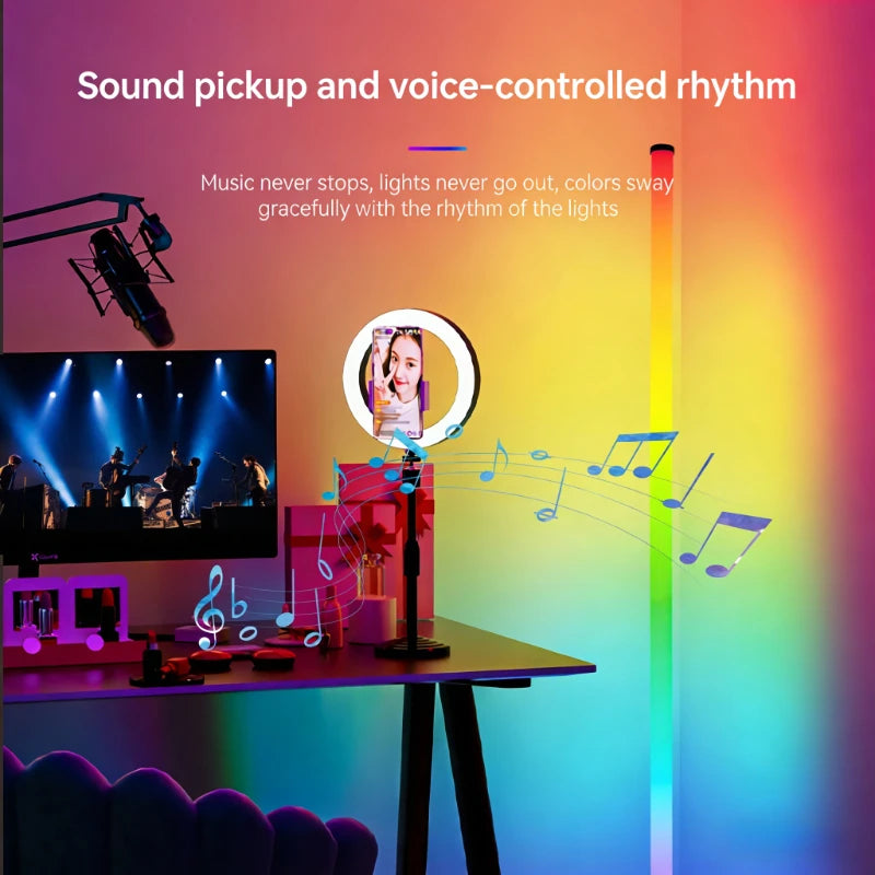Lampe de Sol LED RGB 120 cm – Éclairage Ambiant Intelligent pour Setup Gaming
