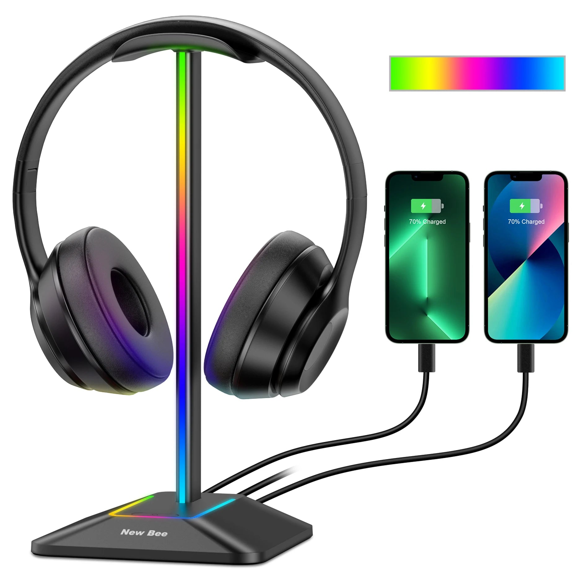 🎧 Forge RGB Headset Stand – Support Casque Gaming avec Hub USB