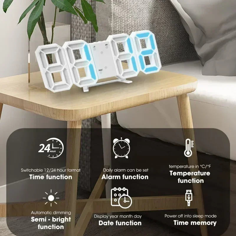 Forge Clock 3D – Réveil Numérique LED avec Heure, Date & Température