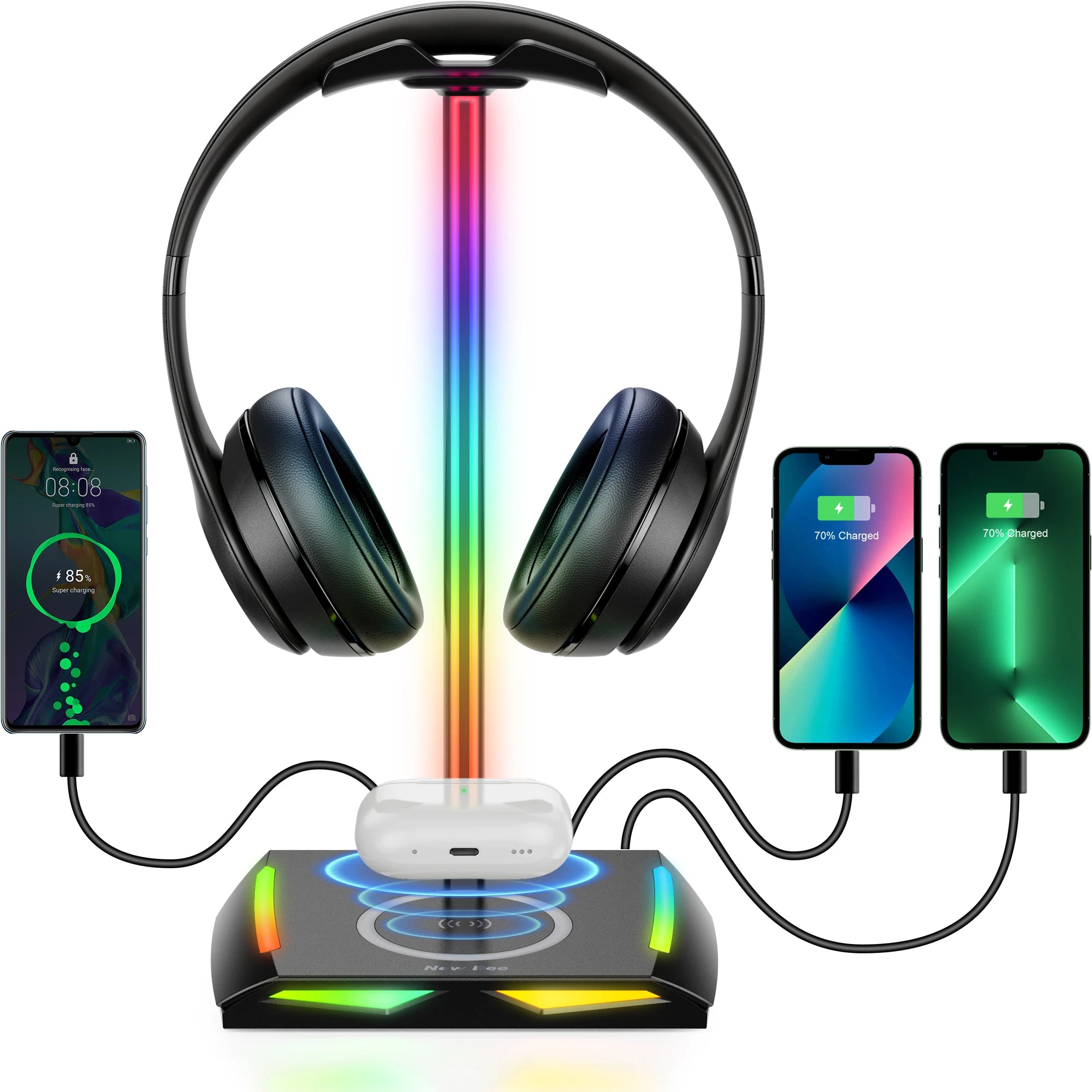 🎧 Forge RGB Headset Stand – Support Casque Gaming avec Hub USB