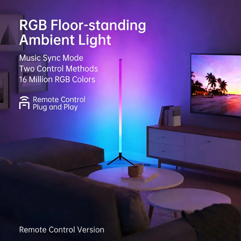Lampe de Sol LED RGB 120 cm – Éclairage Ambiant Intelligent pour Setup Gaming