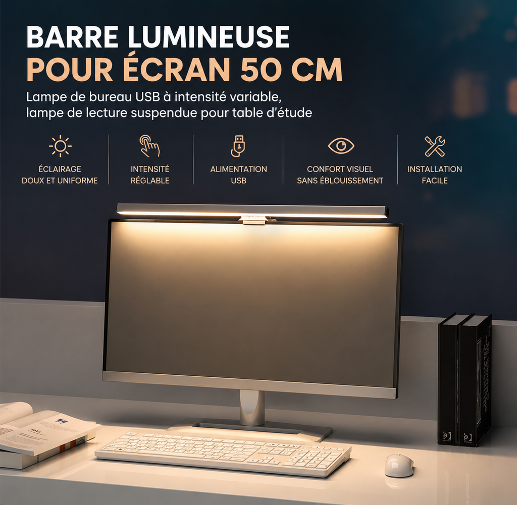 Forge Monitor Light – Barre Lumineuse USB pour Écran 50 cm